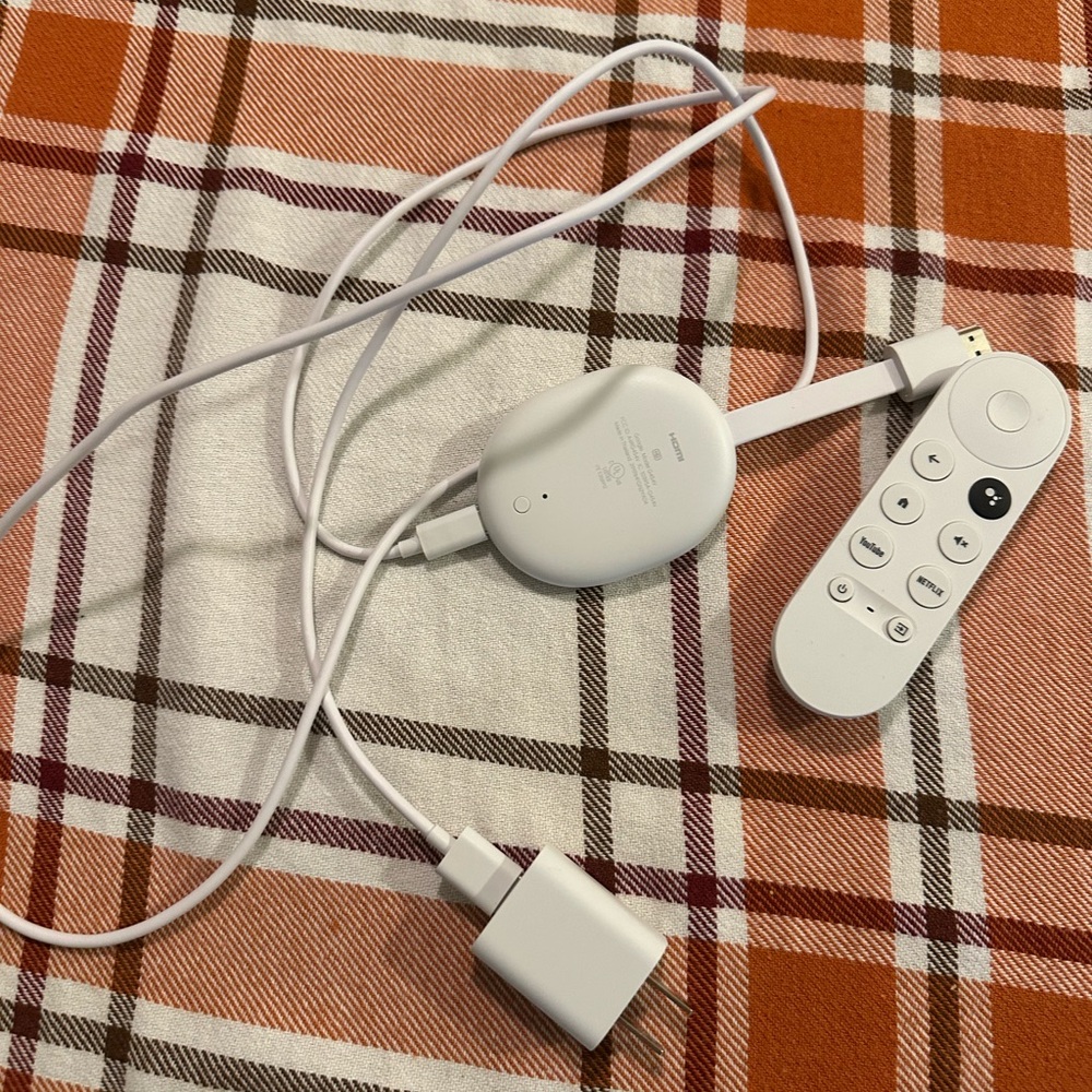 Google Streaming Device with Remote in White
